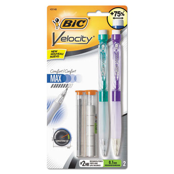 BIC® Velocity Max Pencil, 0.7 Mm, Hb (#2.5), Black Lead, Assorted Barrel Colors, 2-pack freeshipping - TVN Wholesale
